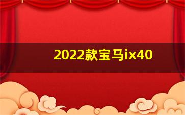 2022款宝马ix40