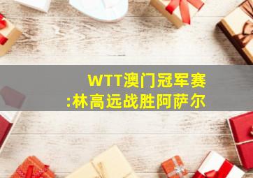 WTT澳门冠军赛:林高远战胜阿萨尔