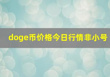 doge币价格今日行情非小号