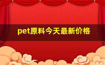 pet原料今天最新价格