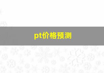 pt价格预测