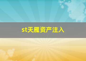 st天雁资产注入