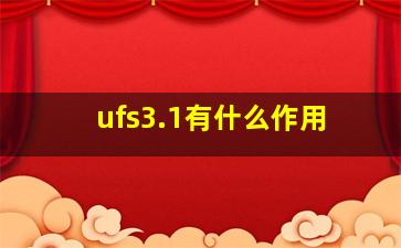 ufs3.1有什么作用