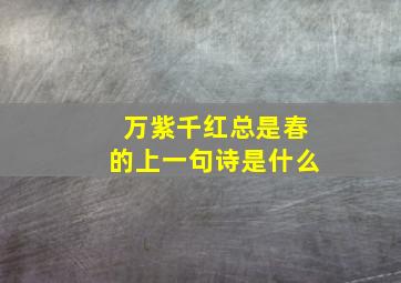 万紫千红总是春的上一句诗是什么