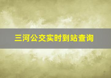 三河公交实时到站查询