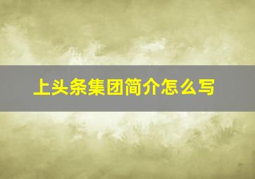 上头条集团简介怎么写