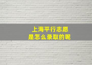 上海平行志愿是怎么录取的呢