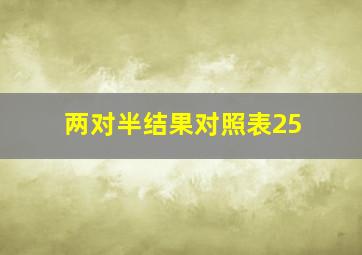 两对半结果对照表25