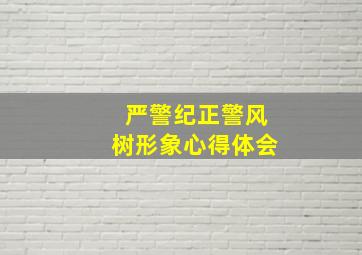 严警纪正警风树形象心得体会