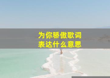 为你骄傲歌词表达什么意思