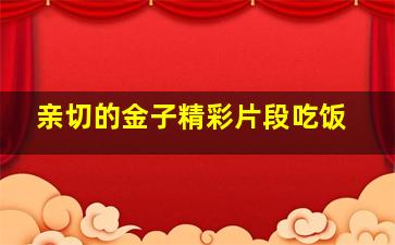 亲切的金子精彩片段吃饭