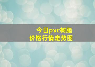 今日pvc树脂价格行情走势图