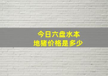 今日六盘水本地猪价格是多少