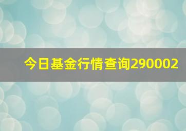 今日基金行情查询290002