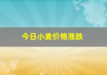 今日小麦价格涨跌