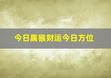 今日属猴财运今日方位