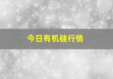 今日有机硅行情