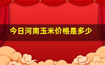 今日河南玉米价格是多少