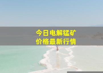 今日电解锰矿价格最新行情