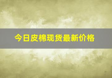 今日皮棉现货最新价格