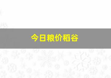 今日粮价稻谷