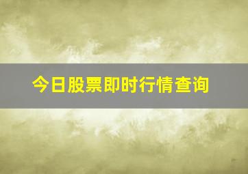 今日股票即时行情查询