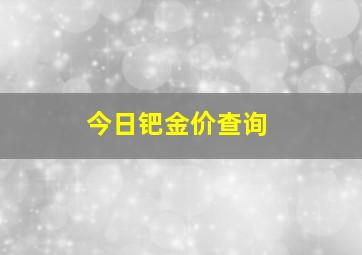 今日钯金价查询