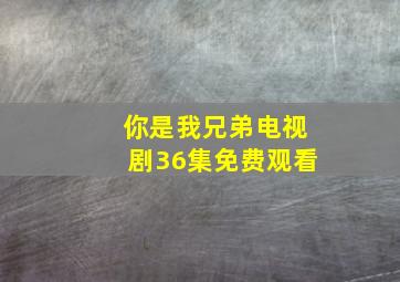 你是我兄弟电视剧36集免费观看