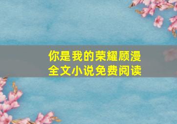 你是我的荣耀顾漫全文小说免费阅读