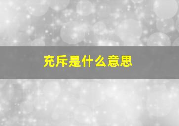 充斥是什么意思