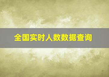 全国实时人数数据查询