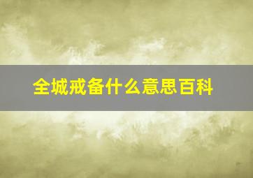 全城戒备什么意思百科