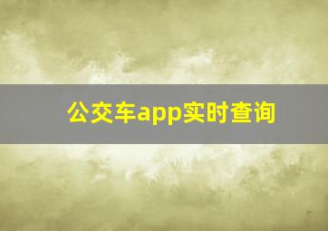 公交车app实时查询