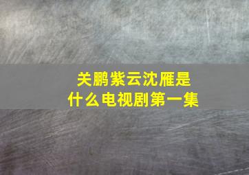 关鹏紫云沈雁是什么电视剧第一集