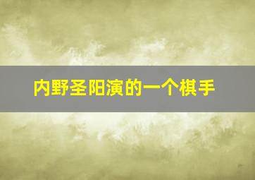 内野圣阳演的一个棋手