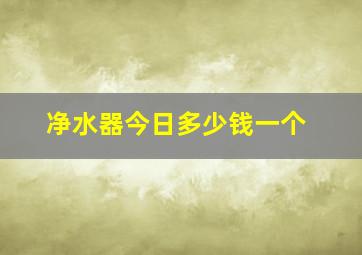 净水器今日多少钱一个