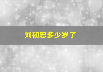 刘韧忠多少岁了