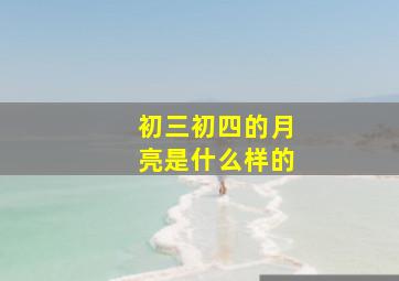 初三初四的月亮是什么样的