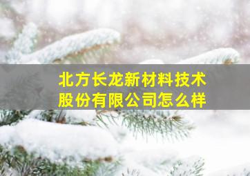 北方长龙新材料技术股份有限公司怎么样