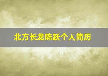 北方长龙陈跃个人简历