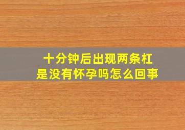 十分钟后出现两条杠是没有怀孕吗怎么回事