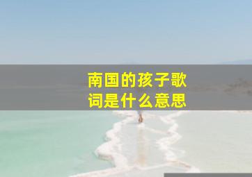 南国的孩子歌词是什么意思