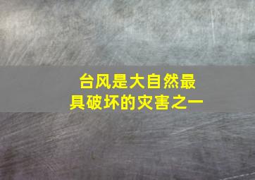 台风是大自然最具破坏的灾害之一