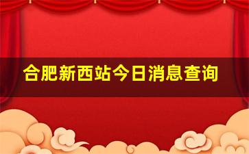 合肥新西站今日消息查询