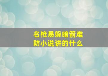 名枪易躲暗箭难防小说讲的什么