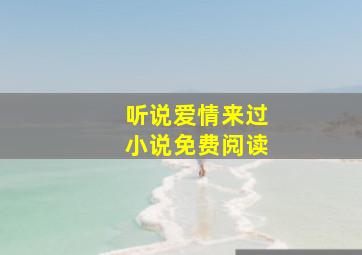 听说爱情来过小说免费阅读