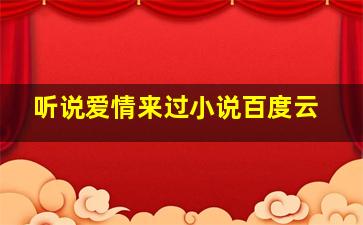 听说爱情来过小说百度云