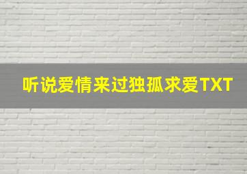 听说爱情来过独孤求爱TXT