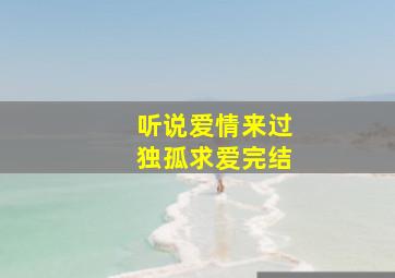 听说爱情来过独孤求爱完结