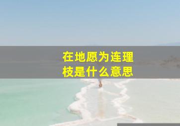 在地愿为连理枝是什么意思